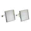 Silver Engine Turned Detail Square Cufflinks