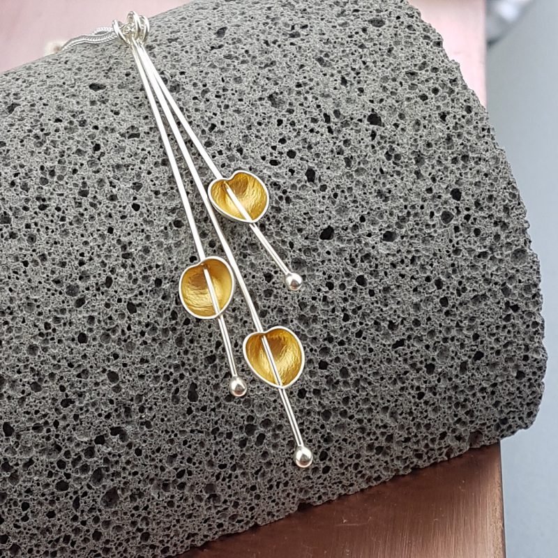 Eternal Heart Pod Necklace In Silver And Gilt