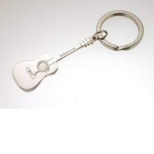 Personalised Silver Acoustic Guitar Key Ring