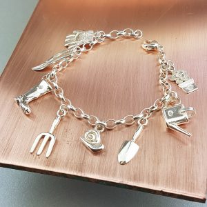 Silver Gardening Enthusiast Charm Bracelet