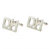 Double Initial Silver Cufflinks