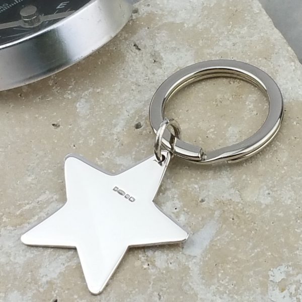 Personalised Silver Star Keyring