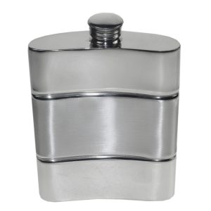 Personalised Satin Stripe Hip Flask