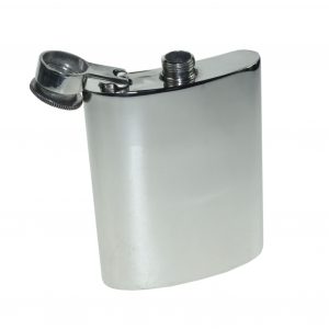 Personalised 6 oz Plain Pewter Kidney Hip Flask with Captive Top