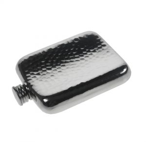 Personalised 6 oz Hammered Pewter Pocket Hip Flask