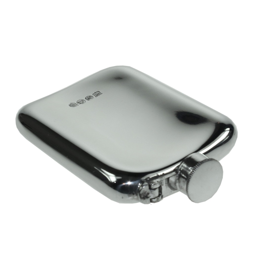 Personalised 6 oz Plain Pewter Pocket Hip Flask with Captive Top