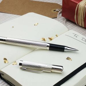 Earl Silver Lidded Rollerball Pen & Gift Box with Free Engraving