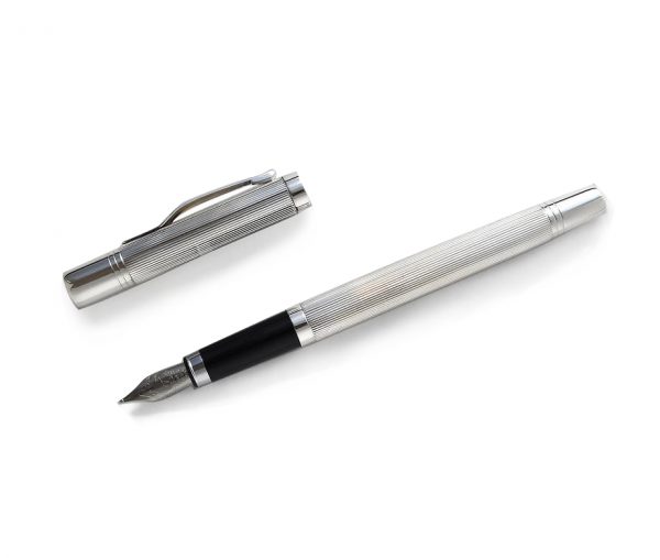Earl Sterling Silver Detailed Fountain Pen & Gift Box with Free Engraving
