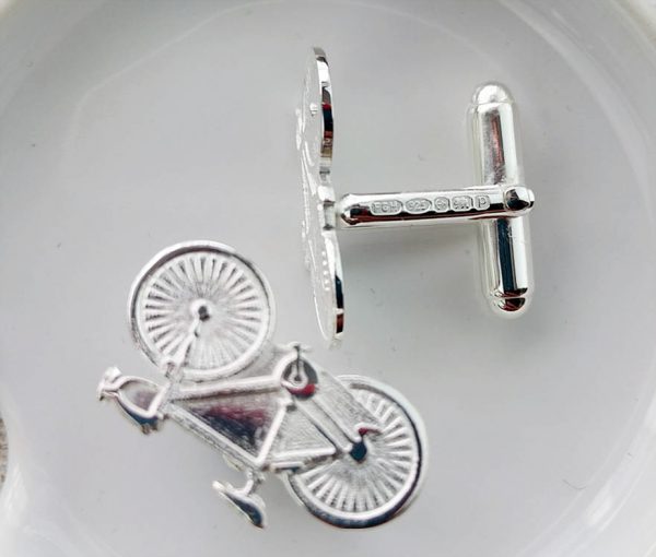 Sterling Silver Bicycle Bike Cycling Cufflinks with Presentation Box