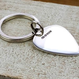 Personalised Silver Plectrum Keyring with Free Engraving