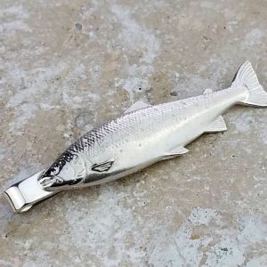 Personalised Sterling Silver Salmon Tie Slide
