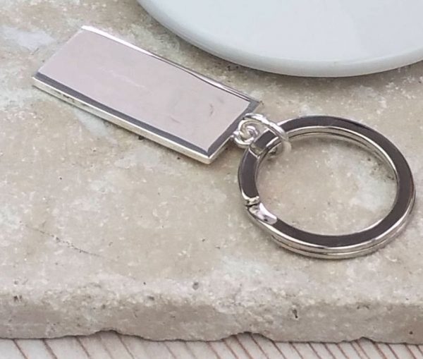 Ikon Hallmarked And Personalised Silver Keyring with Free Engraving