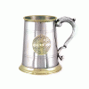 Personalised Celtic Pewter Tankard with Gilded Shield Detail