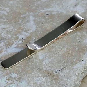 Personalised Sterling Silver Tie Slide With Decoration