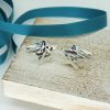 Star Shaped Cufflinks In Hammered Silver
