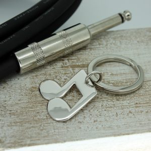Silver Twin Musical Notes Keyring