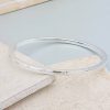 The Personalised Square Edged Sterling Silver Bangle