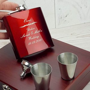 Striking personalised hip flask with gorgeous presentation box