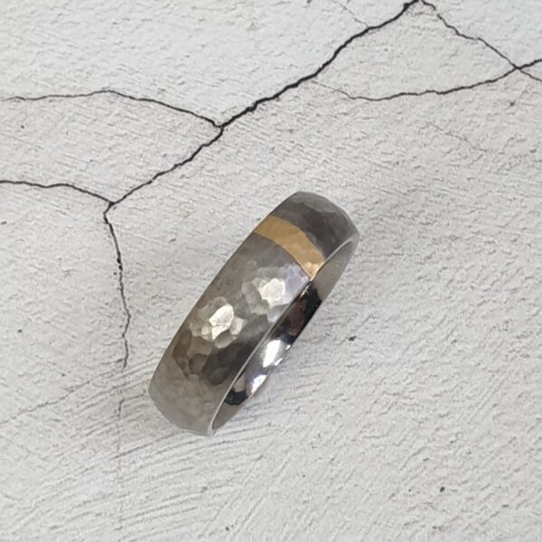 Personalised Titanium Ring With 18ct Gold Inlay - Image 3
