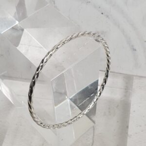 Twisted silver wire bangle
